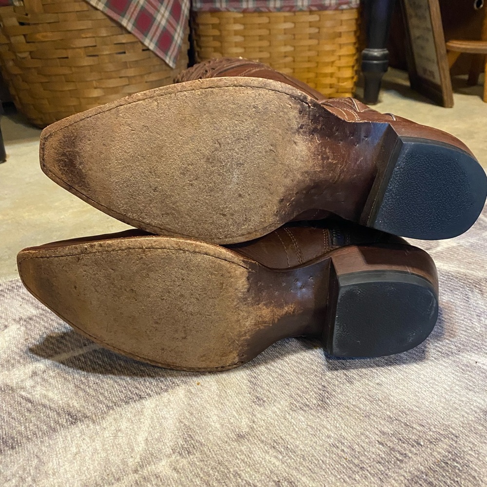 Ariat Chaparral Tan and Gold Leather Western Boots - Picture 9 of 16